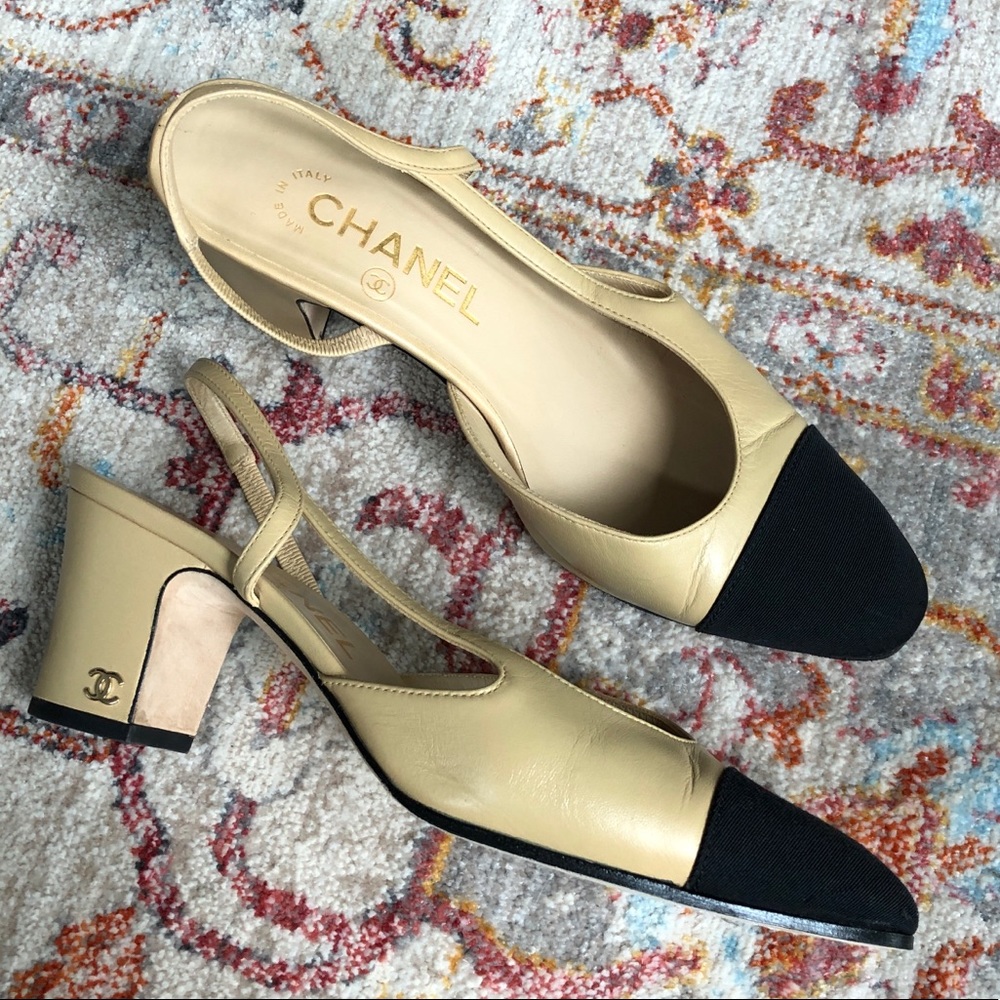 💯Auth Chanel Classic Slingback 36.5